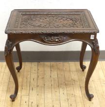 CARVED MAHOGANY TABLE