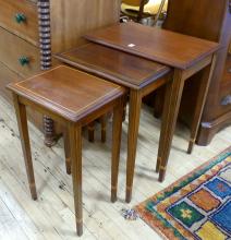 MAHOGANY NESTING TABLE SET