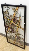 "GRAPES" STAINED GLASS WINDOW PANEL