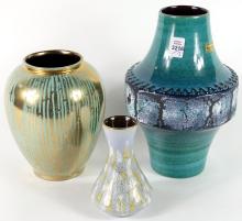 THREE WEST GERMAN VASES