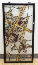 "GRAPES" STAINED GLASS WINDOW PANEL