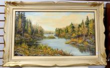 FRAMED "AUTUMN LANDSCAPE" OIL PAINTING