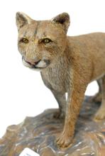 MOUNTAIN LION WOODEN CARVING