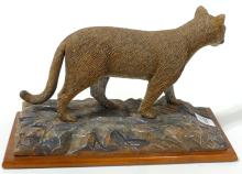 MOUNTAIN LION WOODEN CARVING