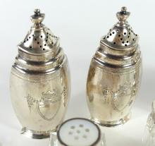 SALT & PEPPER SHAKERS INCLUDING STERLING