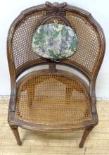 ANTIQUE CANED FRENCH CHAIR