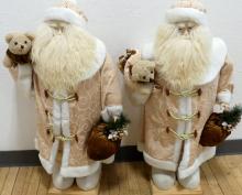 PAIR OF STANDING SANTA DECORATIONS