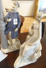 THREE SPANISH PORCELAIN FIGURINES