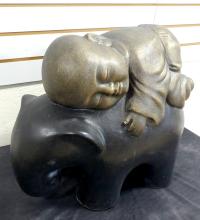 LARGE PAINTED CERAMIC SCULPTURE