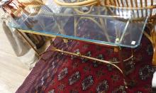 BRASS GLASS TOP SOFA TABLE