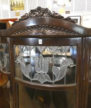 ANTIQUE BOW-FRONT CHINA CABINET