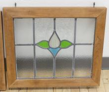 PAIR OF STAINED GLASS WINDOWS