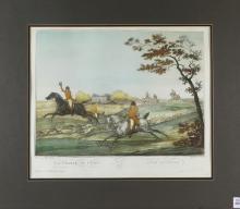 ANTIQUE FRENCH HUNTING PRINT