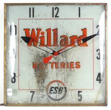 WILLARD BATTERIES CLOCK