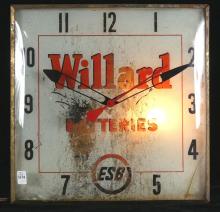 WILLARD BATTERIES CLOCK
