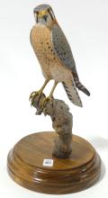 LARGE WOODEN FALCON CARVING