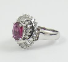 PLATINUM RUBY & DIAMOND RING