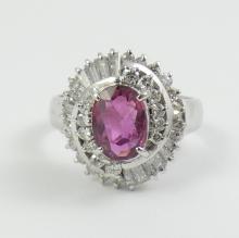 PLATINUM RUBY & DIAMOND RING