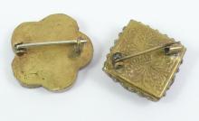 2 ANTIQUE MICRO MOSAIC BROOCHES