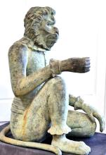 LARGE PATINATED BRONZE SCULPTURE