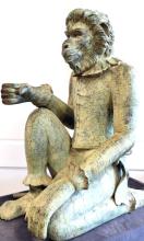 LARGE PATINATED BRONZE SCULPTURE