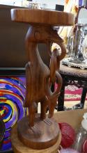 FOUR CARVED "FIGURAL" WOODEN STANDS