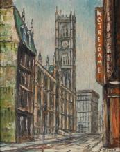 ENGLISH STREET SCENE OIL