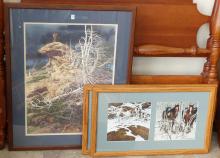 THREE FRAMES OF BEV DOOLITTLE PRINTS