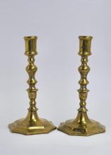 ENGLISH CAST BRASS CANDLESTICKS