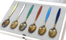 GEORG JENSEN ENAMEL STERLING SPOONS