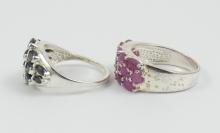 TWO GEMSTONE RINGS