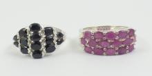 TWO GEMSTONE RINGS