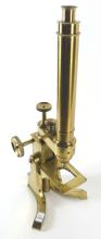 19TH CENTURY BRASS MONOCULAR MICROSCOPE