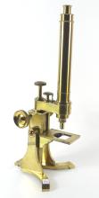 19TH CENTURY BRASS MONOCULAR MICROSCOPE