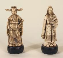 TWO CHINESE IVORY CARVINGS