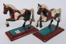 TWO CAST METAL "HORSE" BANKS