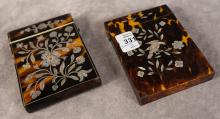 TWO TORTOISESHELL CARD CASES