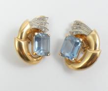 CLASSIC ART DECO ERA TOPAZ EARRINGS