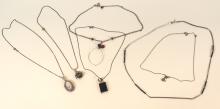 SIX STERLING NECKLACES