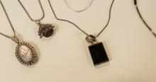 SIX STERLING NECKLACES