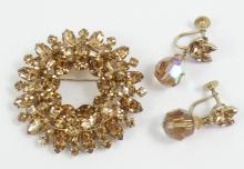 SHERMAN BROOCH & EARRINGS