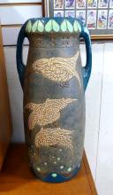 LARGE POTTERY VASE AND EWER