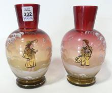 PAIR OF MARY GREGORY VASES