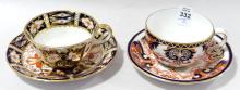 TWO ROYAL CROWN DERBY "IMARI" CUPS AND SAUCERS