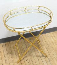 GILDED METAL SERVING STAND