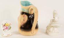 TWO FIGURINES AND JUG