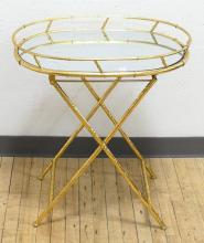 GILDED METAL SERVING STAND