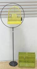 TWO BIRDCAGES AND STAND