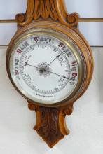 19TH CENTURY OAK WALL BAROMETER