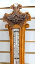 19TH CENTURY OAK WALL BAROMETER